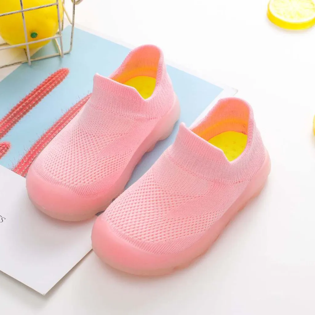 Perimedes/однотонная Милая трикотажная дышащая обувь для маленьких девочек и