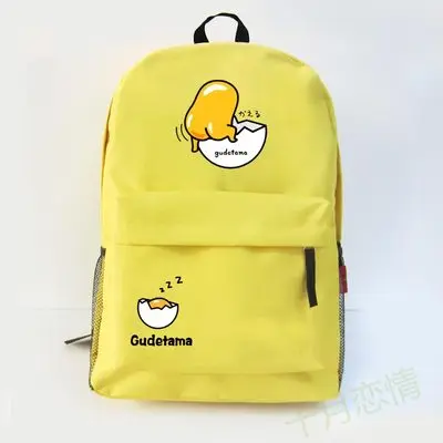 Черный Аниме gudetama Cos колледж ветер мультфильм для мужчин и женщин досуг большой емкости рюкзак дорожная посылка - Цвет: Черный