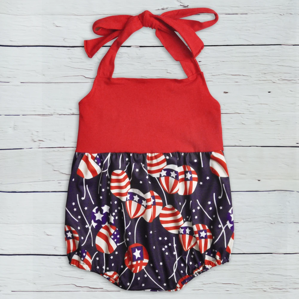 Летняя хлопковая одежда с воздушными шарами для новорожденных девочек