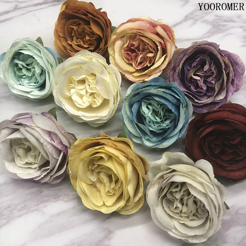 YOOROMER 5 шт. Искусственные Шелковые французские розы искусственные цветы для стола