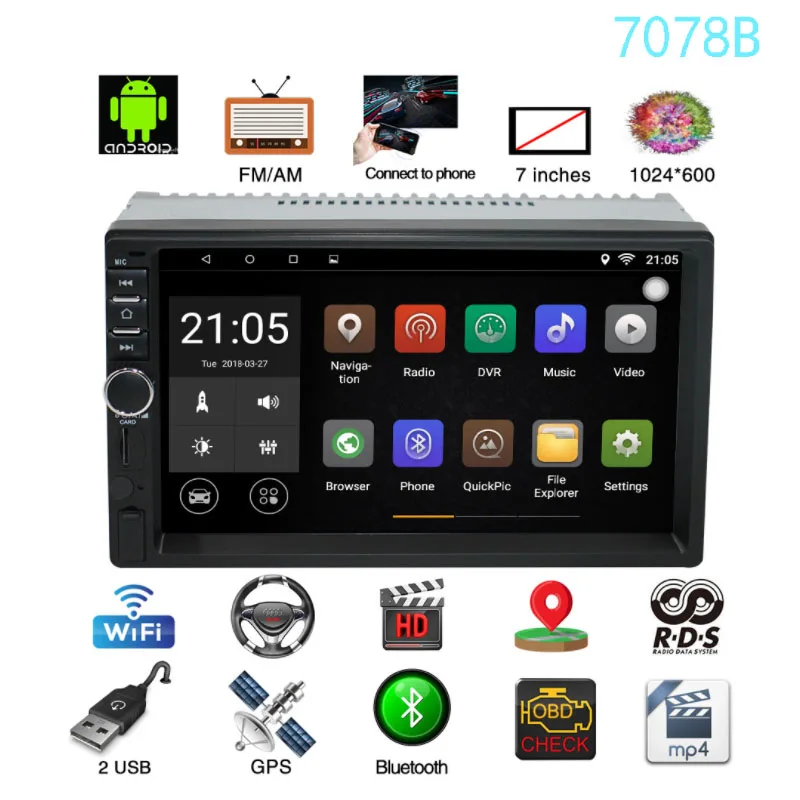 2 din автомобиль DVD аудиосистема для автомобиля Android 7 1 MP5 плеер дюймов