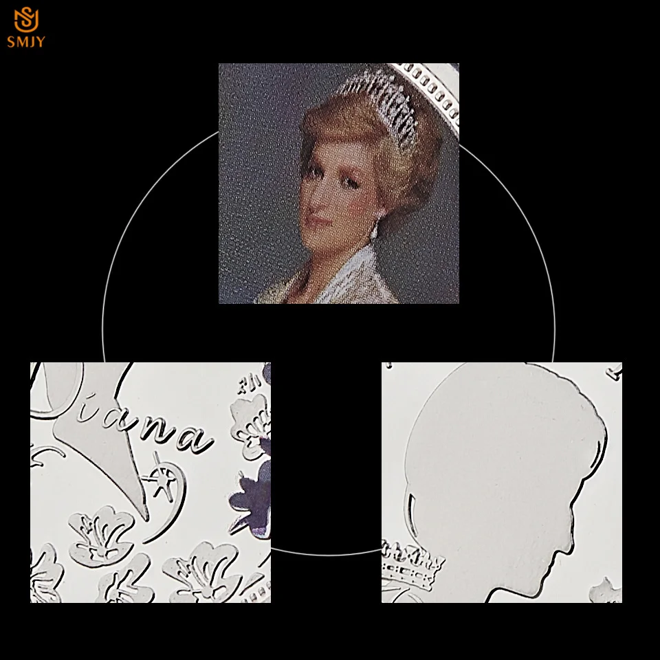 Британская Королева Анна Диана с каменной кладкой последняя роза на заказ металл SilverToken монета евро коллекционная