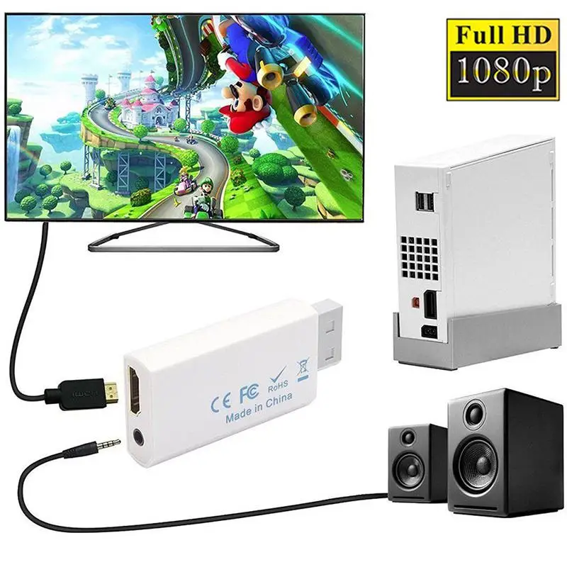Адаптер преобразователя видео 720P 1080P Full HD HDTV для Wii в HDMI r20|Беспроводные адаптеры| |