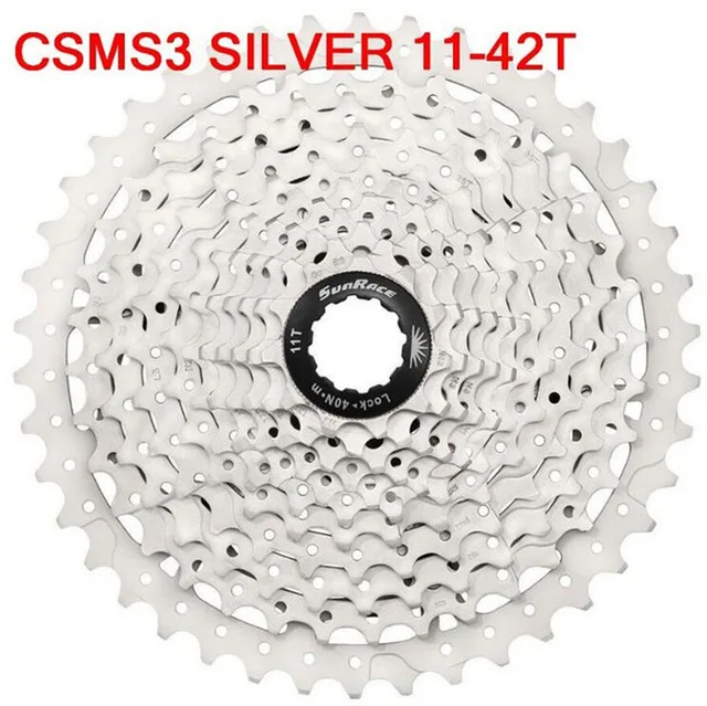MS3 11 42T Silver Sunrace 10 скоростная кассета CSMS3 CSMX3/11-40 т 42 46T велосипедная кассета для Shimano SRAM маховик 11-40 11-42 11-46 10s кассета - Цвет: MS3 11 42T Silver