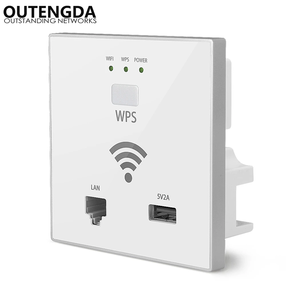 300 Мбит/с в стене WiFi точка доступа Беспроводная розетка AP для отеля Wi-Fi проект мини