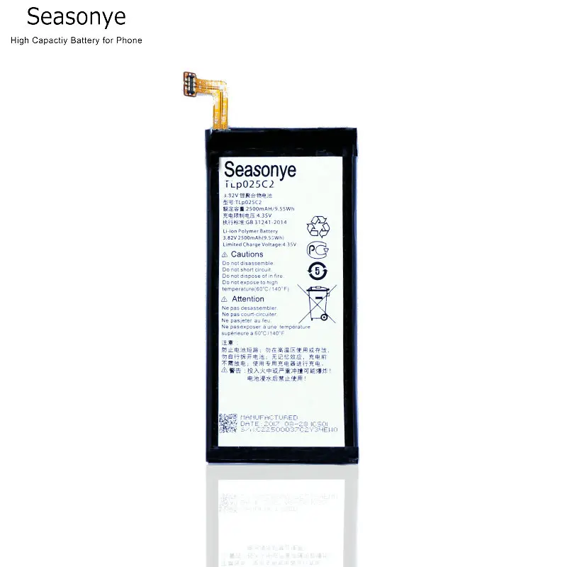 Seasonye 2500 мАч/9.55Wh TLP025C2/TLP025C1 Замена Батарея для Alcatel One Touch POP 4 Plus 4+ OT-5056D 5056D 5056A 5056W