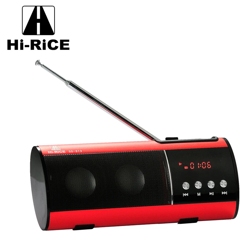 DHL free shipping 23PCS Hi-RiCE Mini Speaker SD-813 TF card LED display Portable USB Stereo Speakers whit fm radio mp3 player |