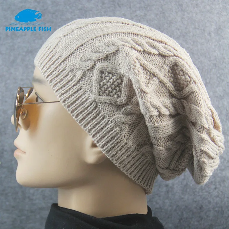 2017 Skullies шапочки зимняя шапка для Для женщин мужчин небольшой поворот вязаная