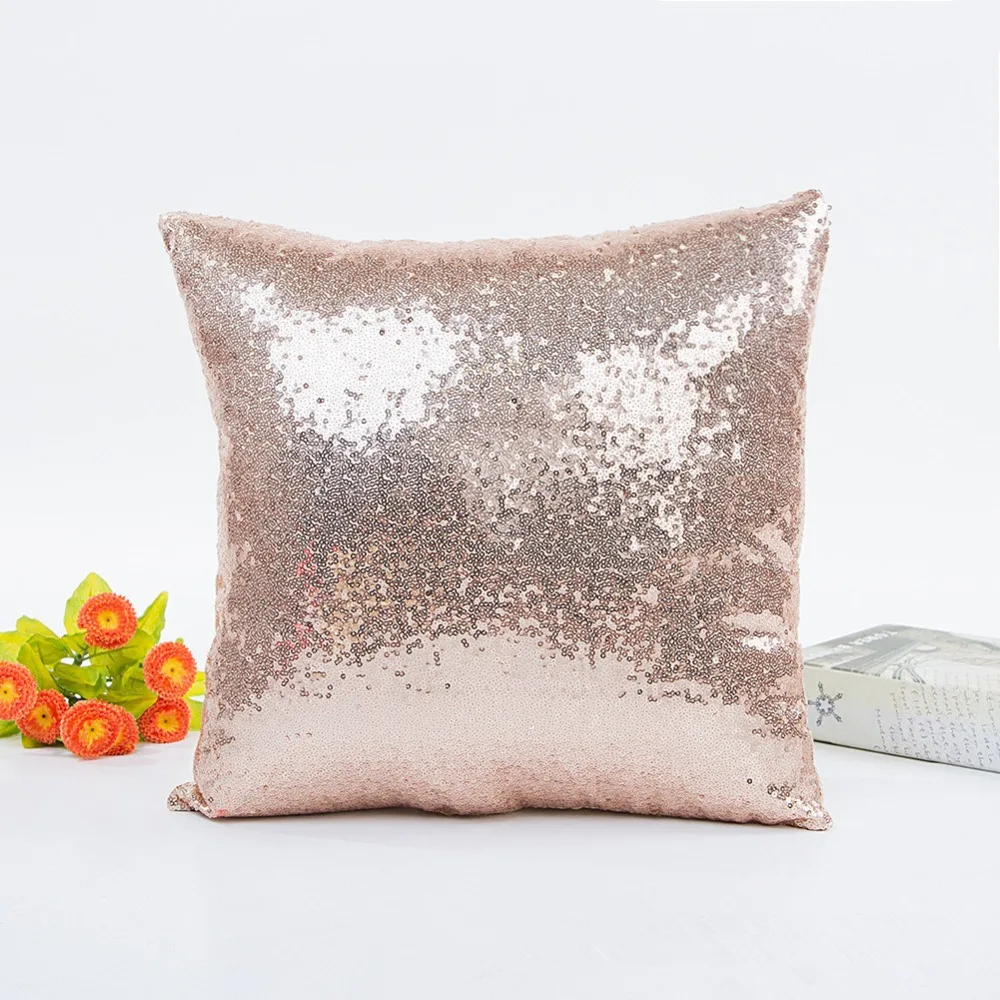 Solid Color Sequined Fabric Pillow Case Sexy Shining Single-sided Sequins Cover Cushion Set Bar Club Bedroom Home Textile | Дом и сад