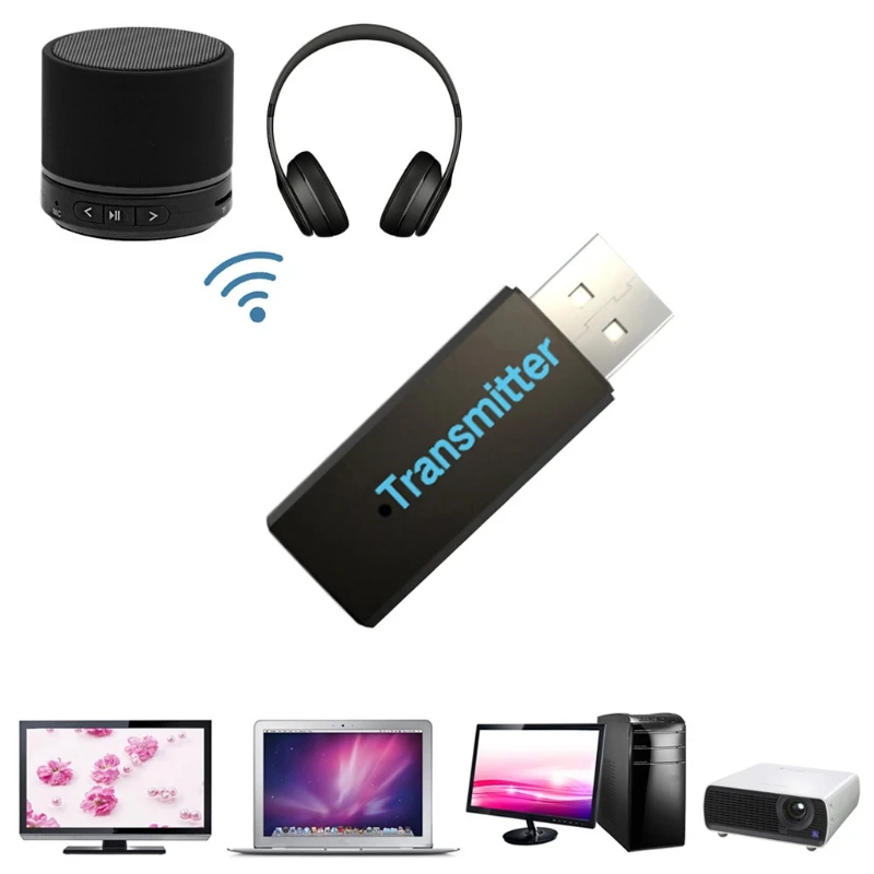 Новый USB беспроводной Bluetooth стерео аудио музыкальный передатчик 5 в 3 мм A2DP Ключ
