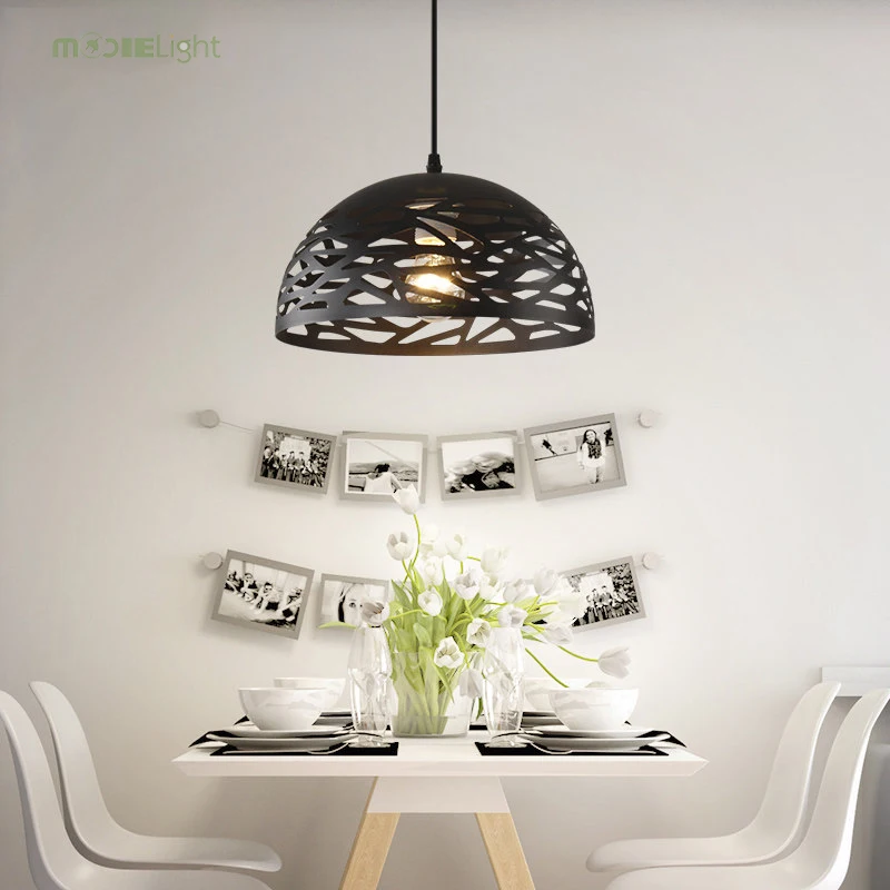 Free Shipping Modern Led Pendant Lamp White Black Painting Metal Light for Stair Dinning Living Room Hanging Lighting | Лампы и