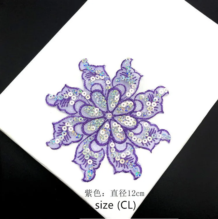 Новое поступление 20 шт. с цветочным узором и блестками для вышитые патчи железные