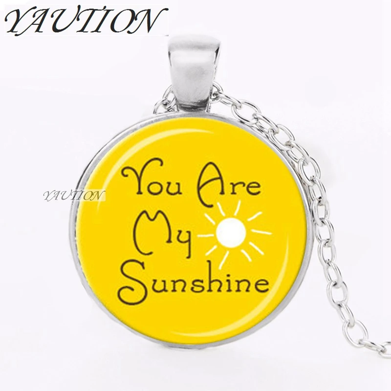 YAUTION 2018 ты мое солнце кулон желтый и белый ожерелье Happy Jewelry Подвеска с цитатой