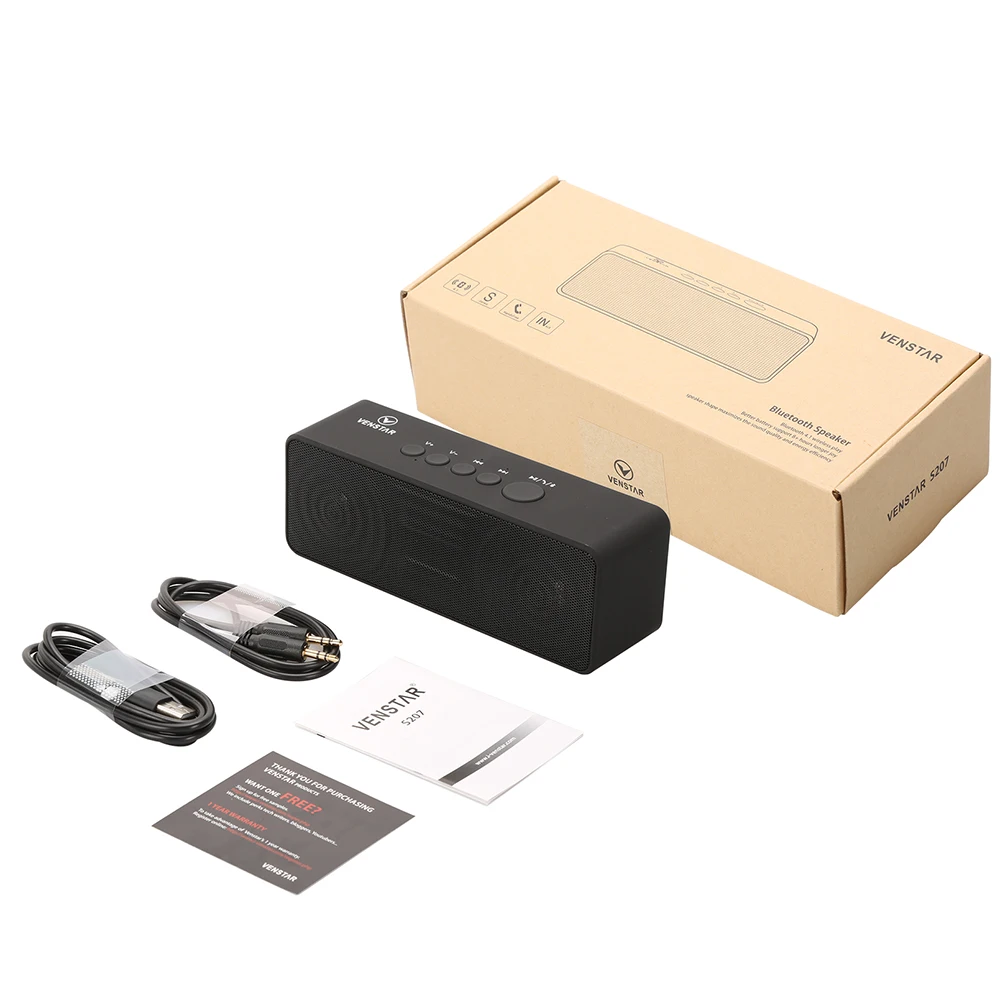 Беспроводная мини Колонка VENSTAR S207 с Bluetooth встроенный мощный сабвуфер 10 Вт