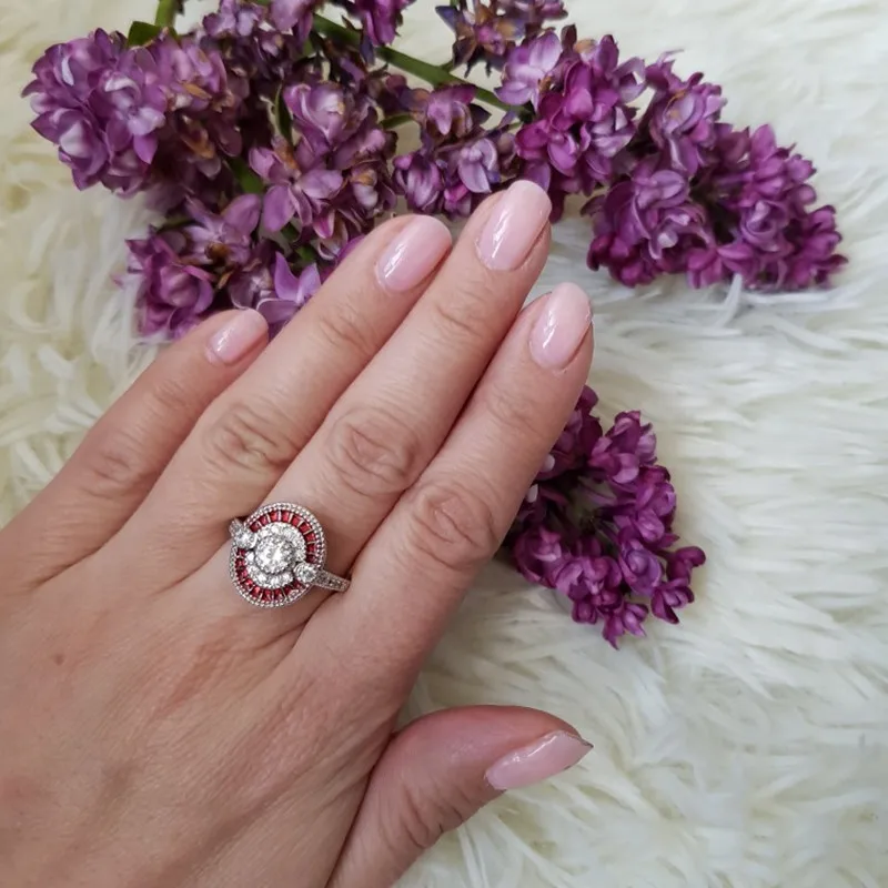 Оригинальный дизайн Великолепный cz уникальный стиль высокое качество красное