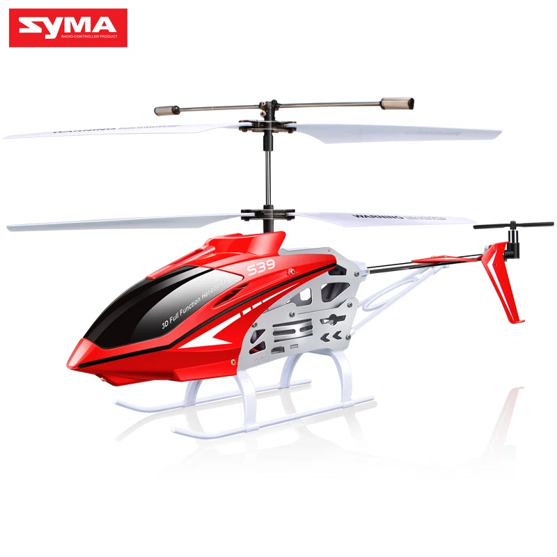 Оригинальный SYMA S39 2 4 GHz 3CH RC вертолет с гироскопом Led мигающий алюминиевый Анти шок