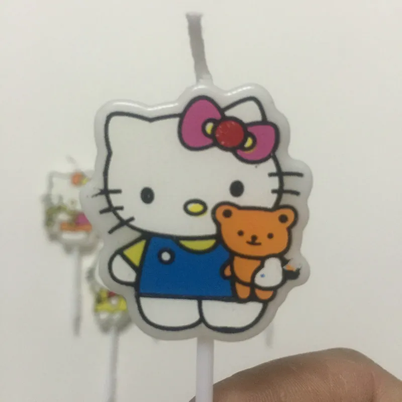 5 шт./компл. hello kitty мультфильм тема свечи для торта на день рождения товары