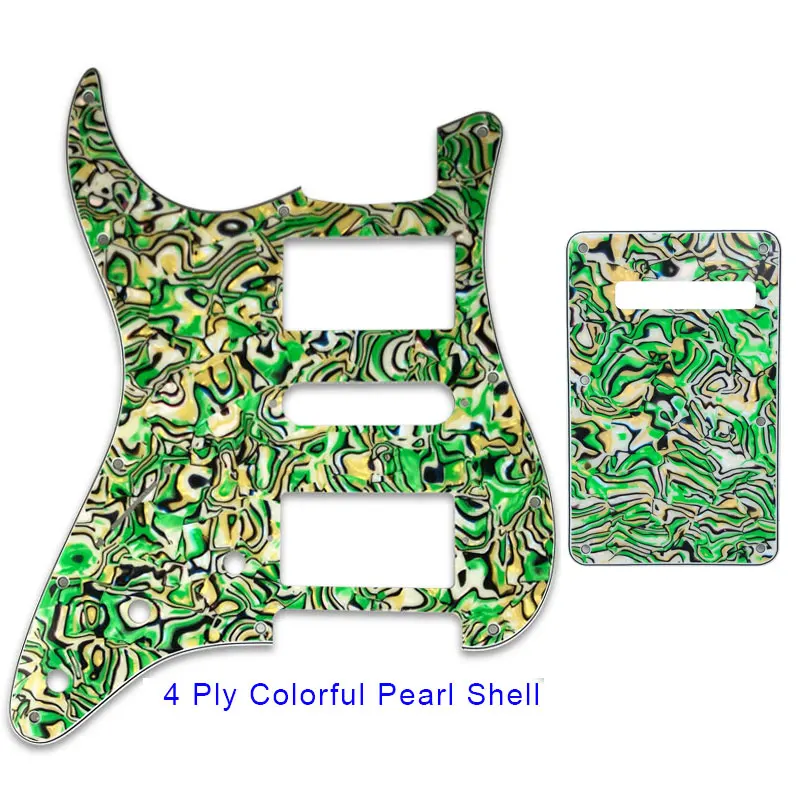 Colorful Pearl Shell Запчасти для гитары-для левшей США Страт 72' 11 винтовое отверстие стандарт PAF Humbcker HSH гитарная Накладка и задняя пластина скретч пластина - Цвет: Colorful Pearl Shell