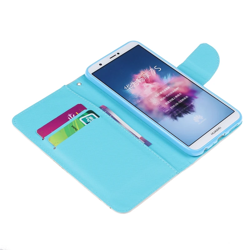 Кожаный чехол книжка с бумажником для Huawei P Smart флип телефона Enjoy 7 S s