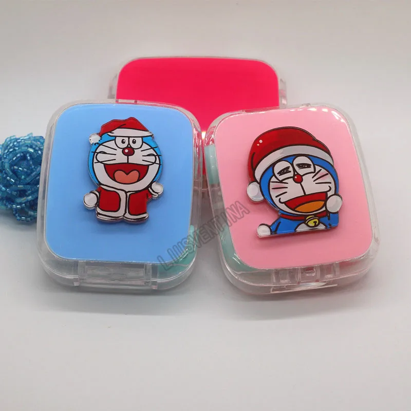 LIUSVENTINA DIY акриловый милый Doraemon с Рождеством чехол для контактных линз очков Чехол