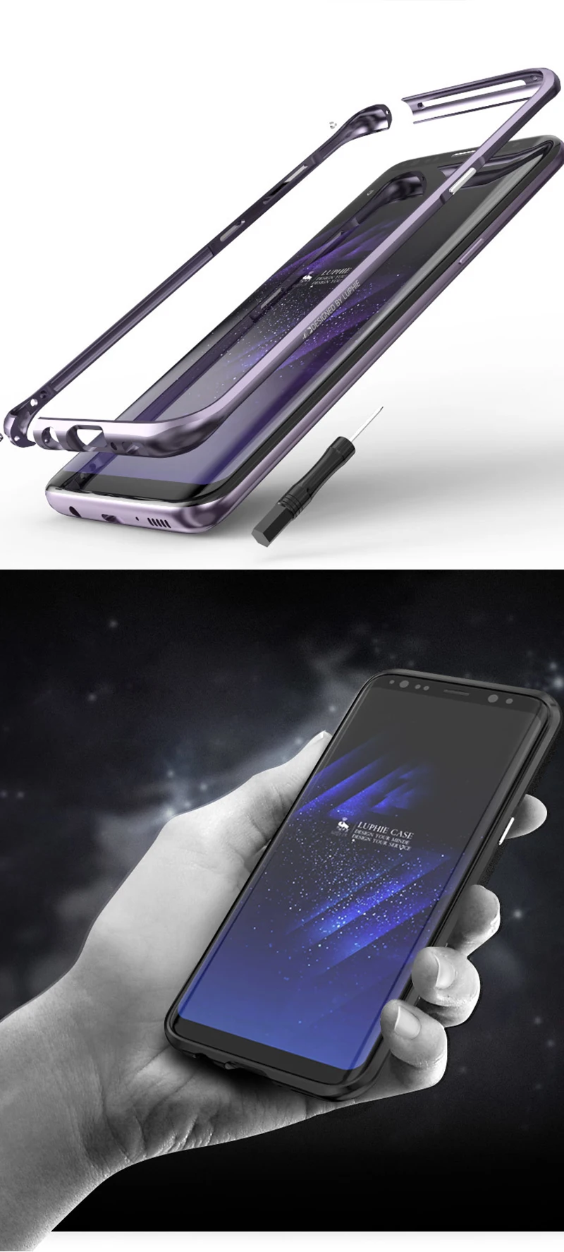 S8+ Luphie классный дизайнерский чехол-бампер противоударный корпус для samsung Galaxy S8 plus S8plus чехол для телефона металлический чехол с лезвием