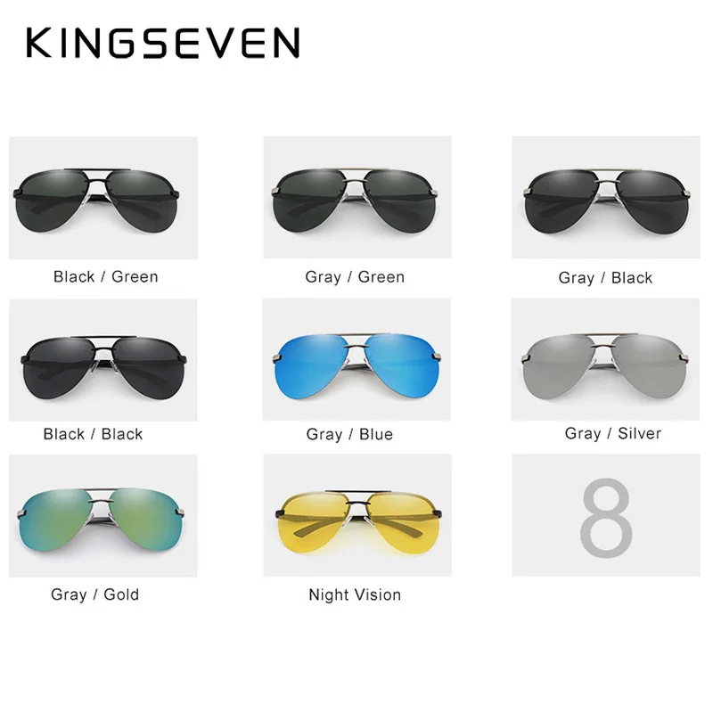 Мужские солнцезащ. Очки для вождения KINGSEVEN черно серые солнцезащитные очки с