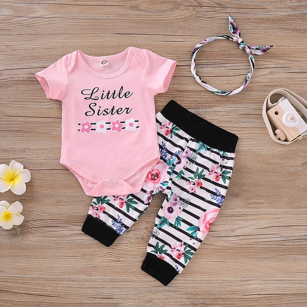 Одежда с цветочным принтом для маленьких девочек комбинезон длинными рукавами