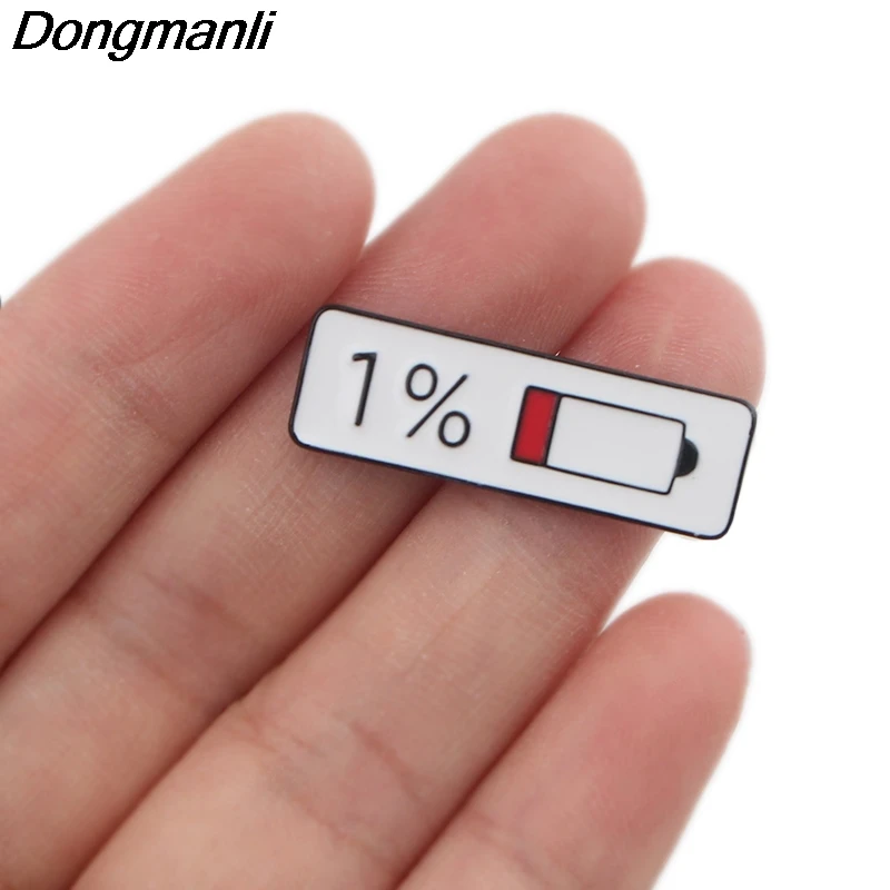 P3906 Dongmanli модная забавная батарея процент металлическая Глянцевая брошки и шпильки коллекция лацкан булавка значок воротник ювелирные изделия