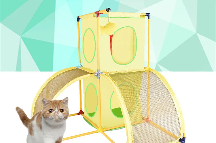 Новые Желтые товары для домашних животных игрушки кошачья интерактивная игрушка кошачье гнездо роскошный Кот прыгающая платформа двухэтажный дом приключений A8M93