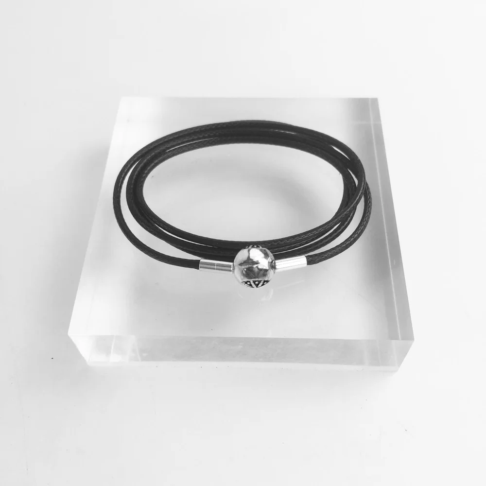 Waxed Cotton Necklace Blackened Karma Chains 2018 New Fashion 925 Sterling Silver Jewelry Trendy Gift For Men Women Boy Girls | Украшения и