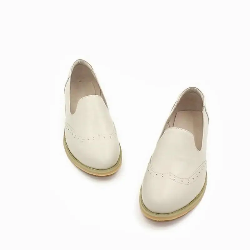 Высококачественные женские туфли-оксфорды без шнуровки в стиле ретро британский