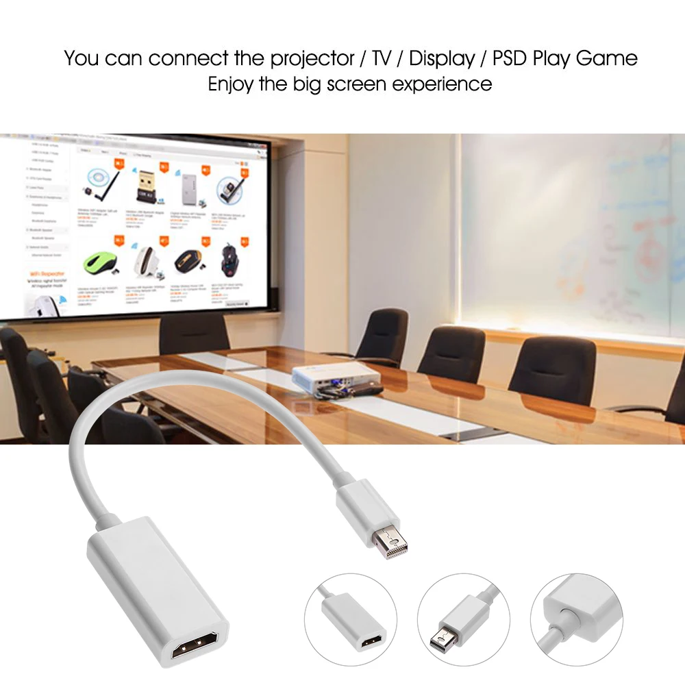 Лидер продаж 1/2/3 шт. адаптер Mini DP в HDMI кабель конвертер Thunderbolt 1080P HDTV для ПК Macbook Pro Air