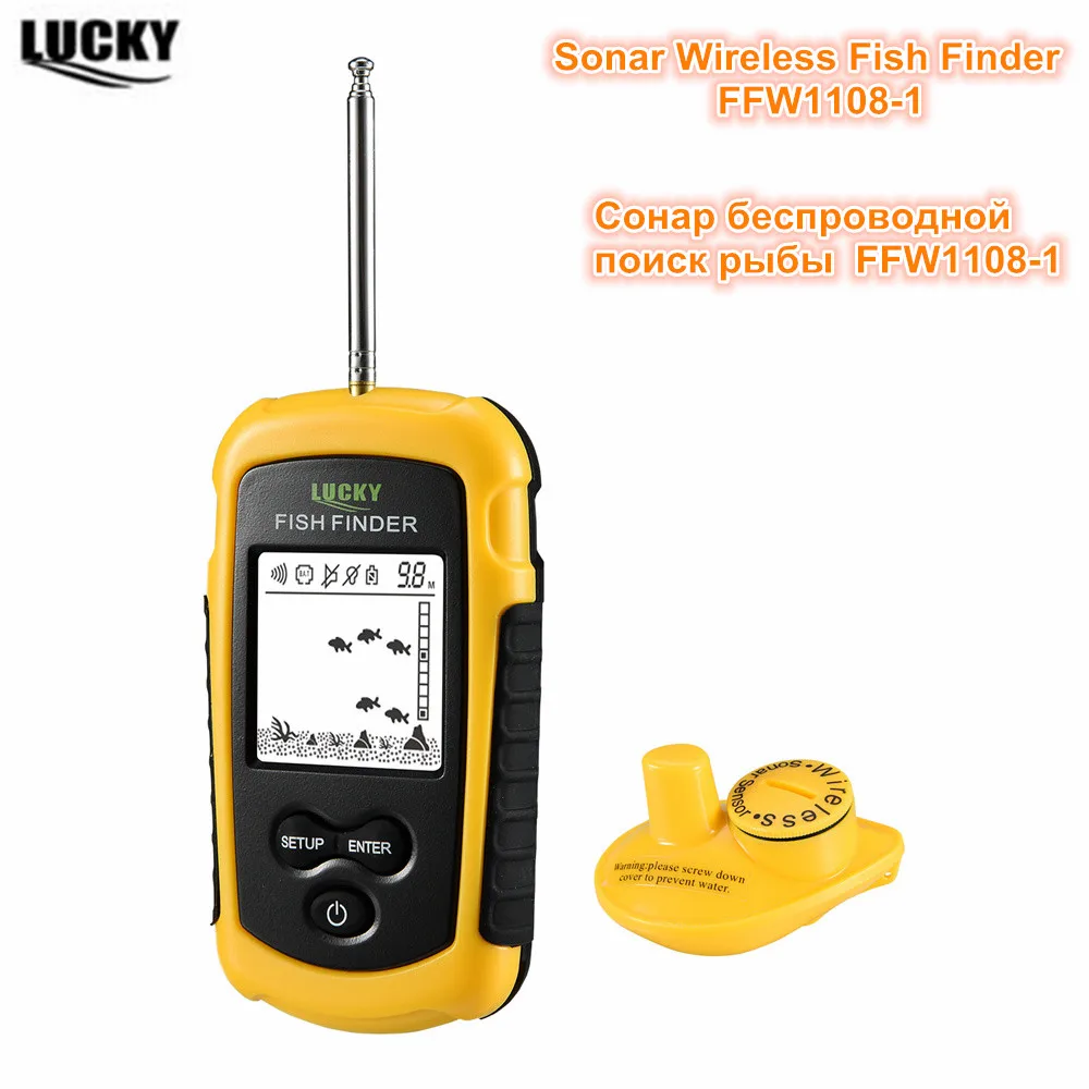 

100% Original Lucky FFW1108-1 Wireless Fish Finder Sonar Fishfinder 40m Depth Range Ocean Lake Sea Fishing with Russian manual