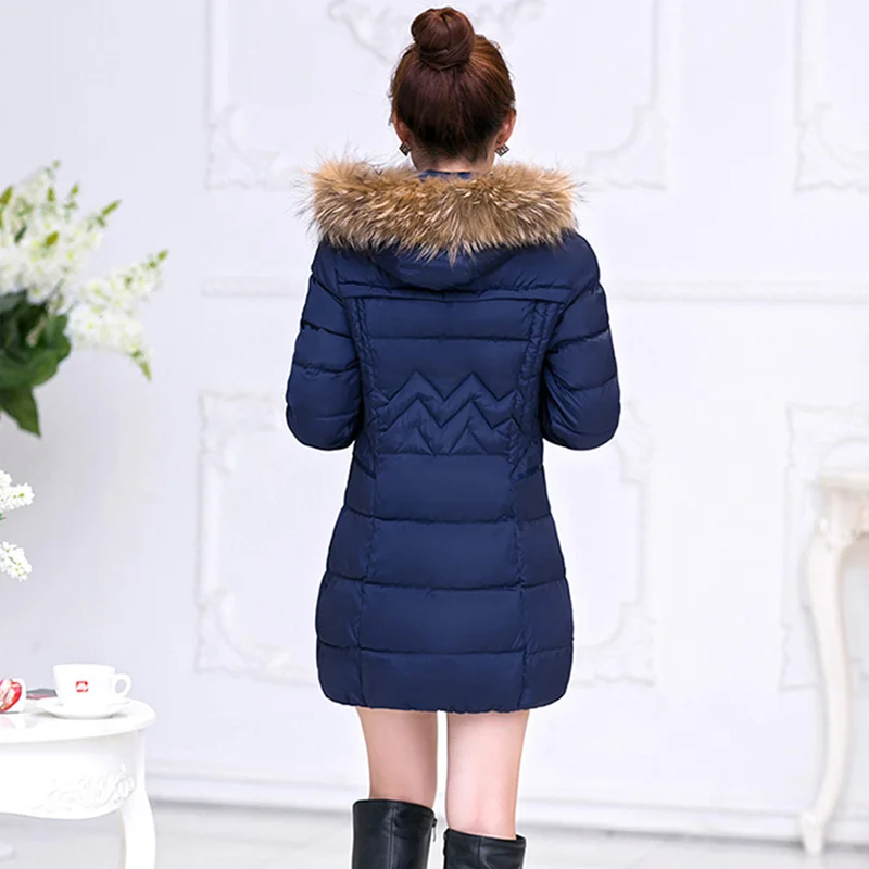 Parka Winter Jacket Women 2017 Female Down Women's Coat Long Cotton Padded Thicken Fur Hooded Clothing | Женская одежда