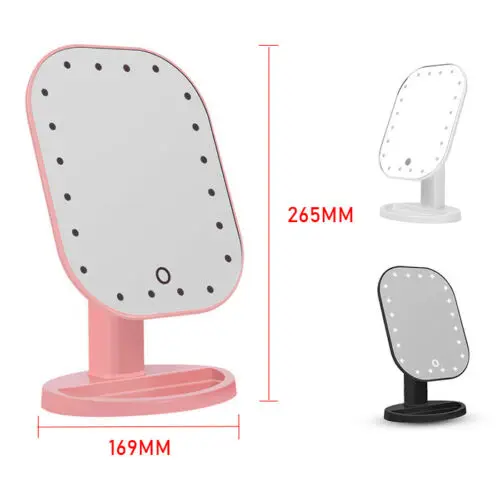 Косметическое зеркало с сенсорным диммером USB 20 светодиодов