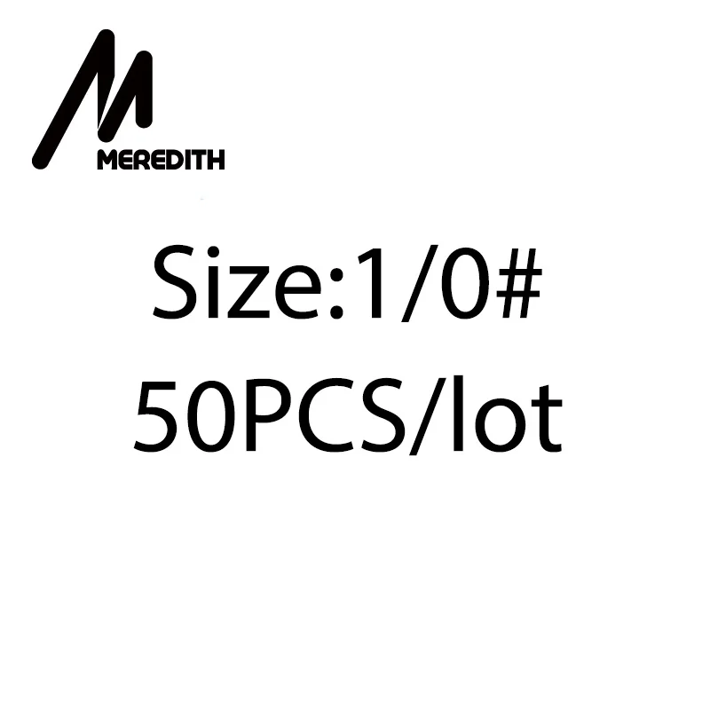 10 MEREDITH, 50 шт./лот, рыболовные мягкие крючки для Червяков, Высокоуглеродистая сталь, широкий супер замок, рыболовные крючки, приманка, мягкие крючки, 8#-5/0, рыболовные снасти - Цвет: 10