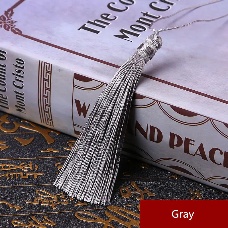 Gray 10 шт. Многоцветный Длинная тесьма кисточкой домашний текстильный занавес костюмы кулон ленточки DIY Подвески для изготовления украшений Подвески Ремесло кисточки - Цвет: Gray