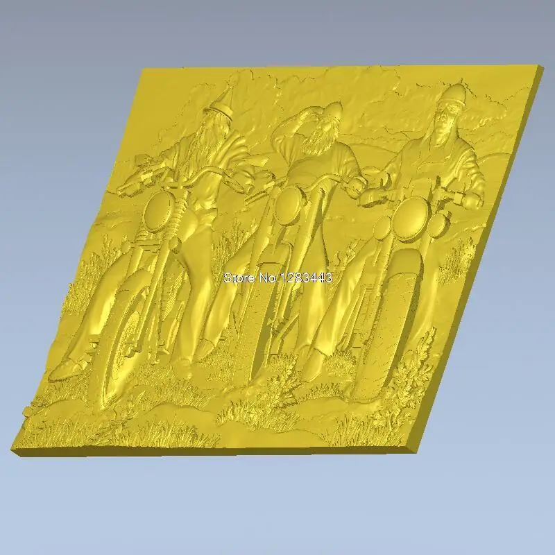 High quality 3d model relief for cnc or 3D printers in STL file format bikers unframed | Инструменты