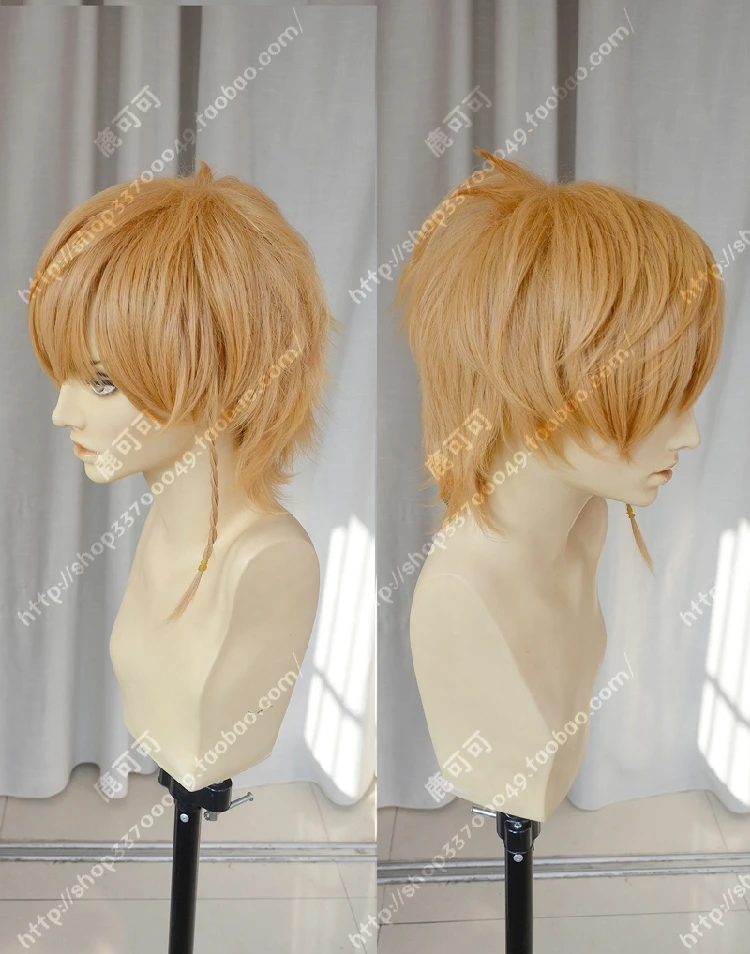 Аниме танец с Devils Urie Sogami косплей парик короткий золотой коричневый термостойкие