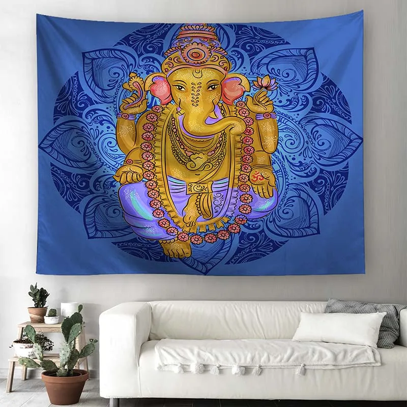 Индийский буддизм слон гобелен настенный Hoho Гостиная Декоративный Коврик для