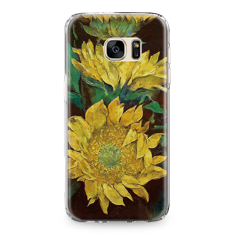 Для samsung Galaxy S5 S6 S7 Edge S8 S9 S10 Plus S10e Note 4 5 8 9 Силиконовый чехол из ТПУ с изображением Ван Гога и цветов
