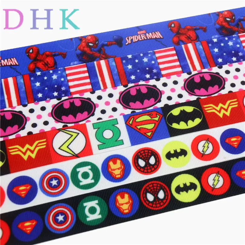DHK 7/8 '' Герой Супермен Бэтмен Marvel напечатанный grosgrain лента аксессуар hairbow головной убор украшение 22 мм B1563