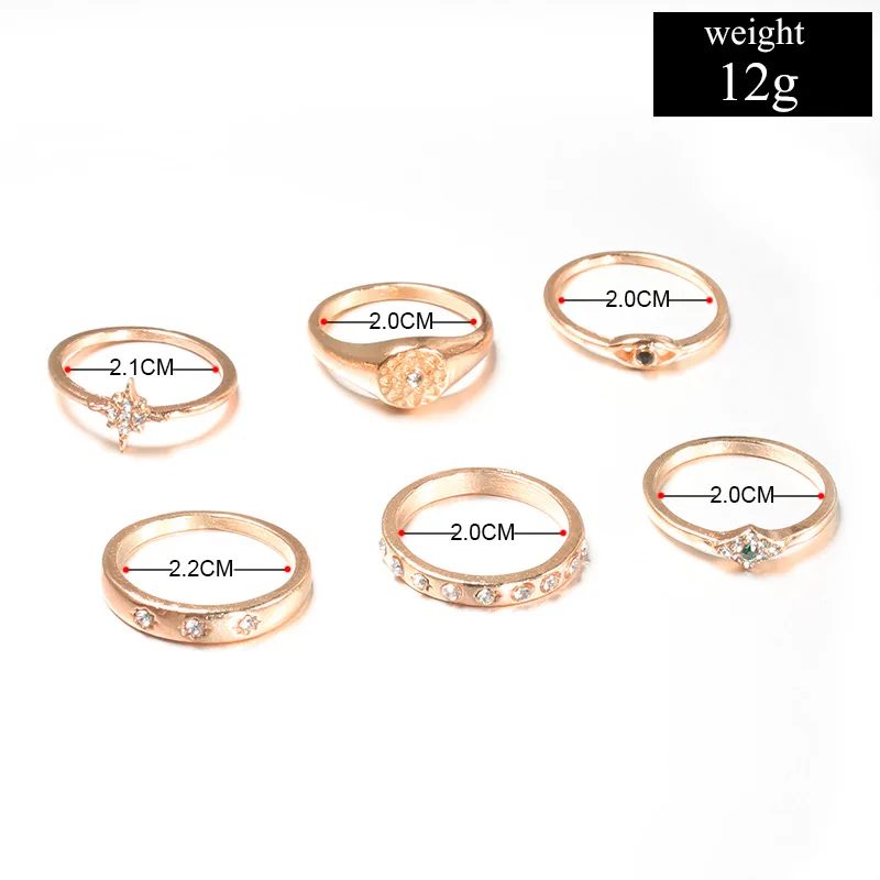 Женское Винтажное кольцо в стиле бохо комплект из кольца с блестящими