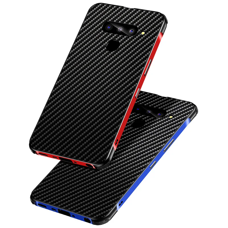 Броня Алюминиевый металлический корпус для телефона LG G8 V40 чехол из углеродного волокна Жесткий ПК антидетонационный чехол для LG V50 V40 полный корпус