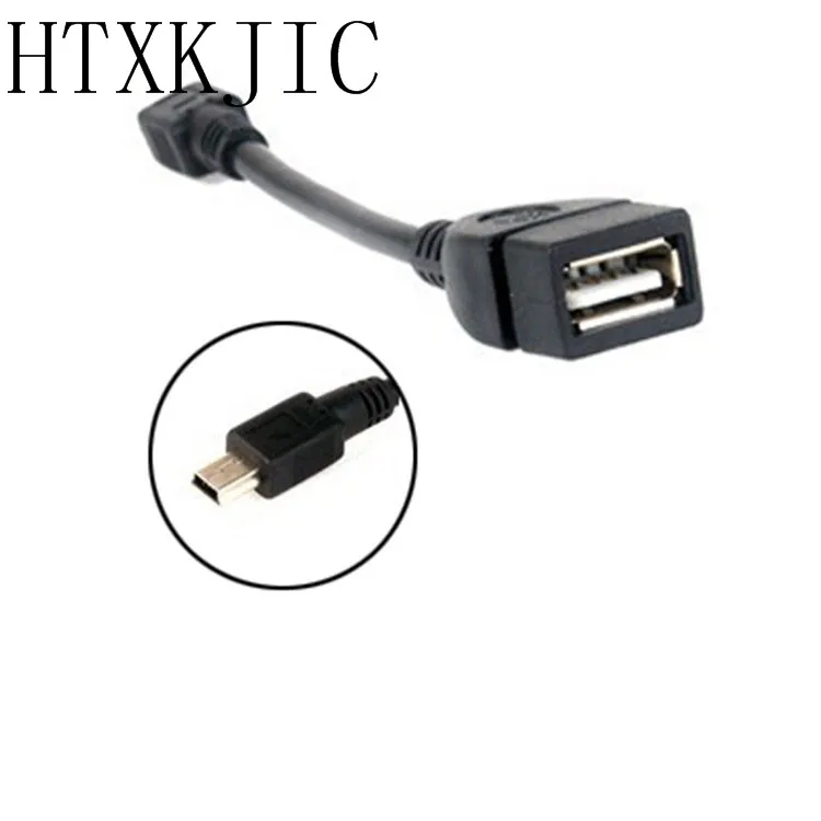 Кабель 5pin Mini USB папа 2 0 Тип A мама хост адаптер OTG 10 см черный кабель для мобильного