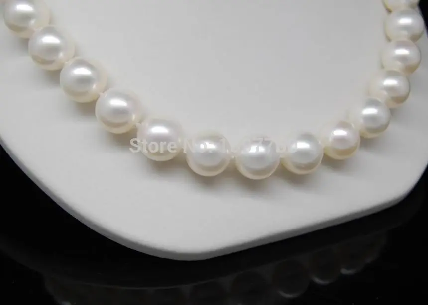 ?? チョーカーミスチャーム 925 高貴 11-12 ミリメートル本物の自然の大きな淡水パールホワイト真珠のネックレス