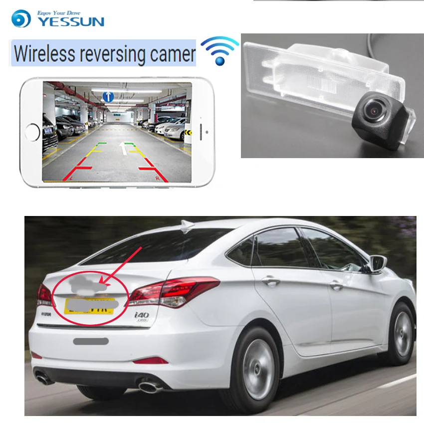 Автомобильная беспроводная камера заднего вида YESSUN для Hyundai i40 Sedan 2011 ~ 2017 CCD