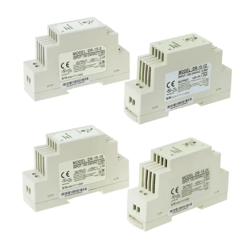 

DR-15W Industrial DIN Rail Switching Power Supply 5V 12V 24V