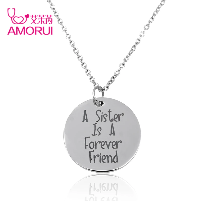 AMORUI серебро Цвет сестры и лучшие друзья массивный цепочка колье ожерелье