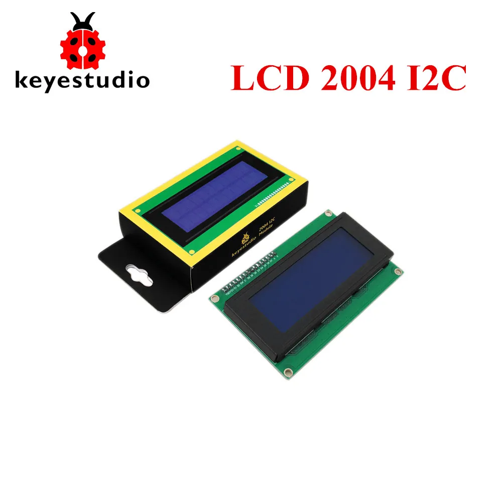 Бесплатная доставка! Модуль ЖК дисплея Keyestudio I2C 20X4 2004 для Arduino UNO R3 MEGA 2560 с белыми